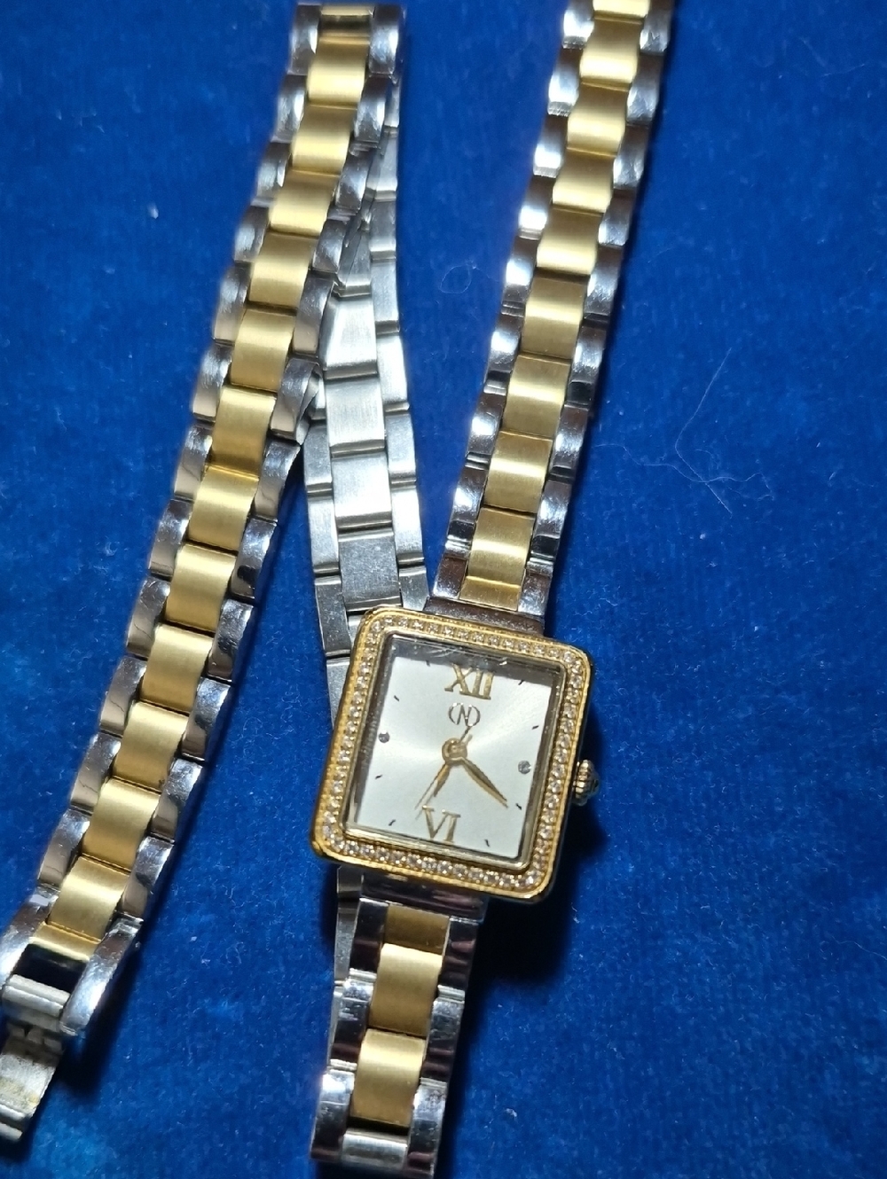 Two-Tone Square Face Women's Watch - Gold & Silver